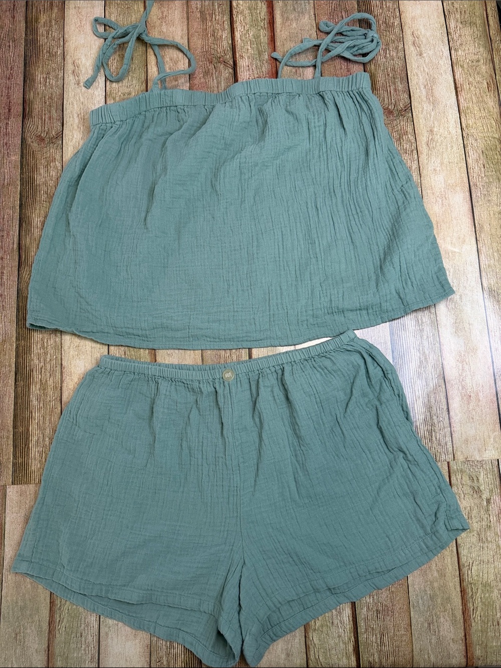 Madewell Seafoam Green Cotton Gauze Pajama Set